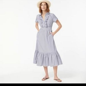 J crew ruffle midi dress
